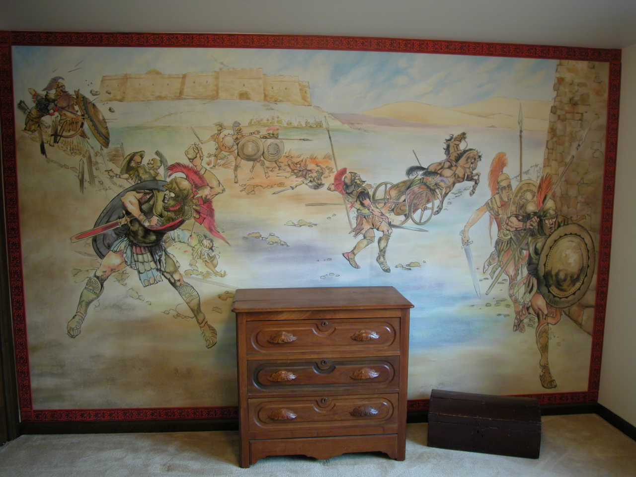 gladiator mural applied to wall